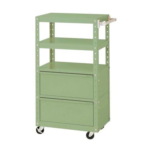 スペシャルワゴン 移動式 キャビネット超深型1段×2個グリーン W6CUH-BD2-G 1点