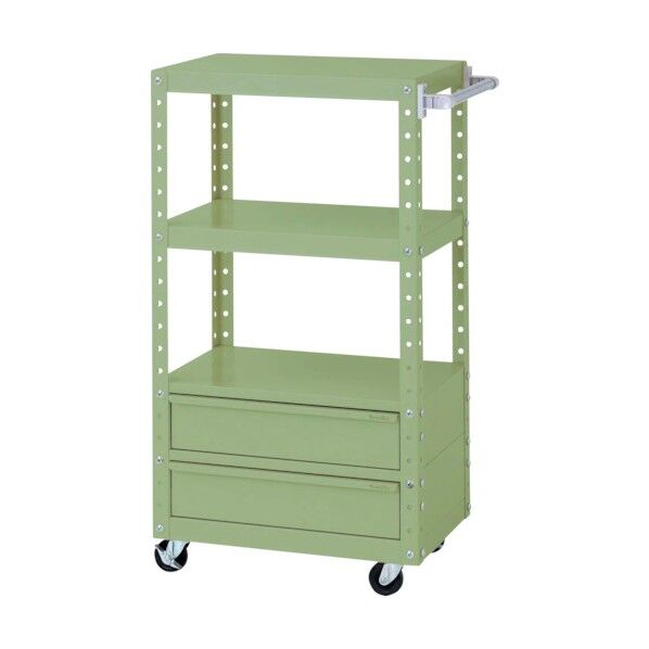 スペシャルワゴン 移動式 キャビネット深型1段×2個グリーン W6CUH-BM2-G 1点