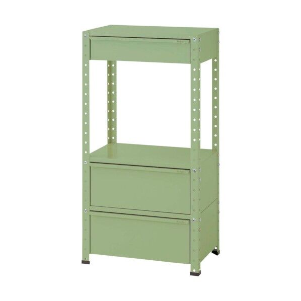 スペシャルワゴン 固定式 キャビネット深型1段×1個、超深型1段×2個グリーン W6H-MBD2-G 1点