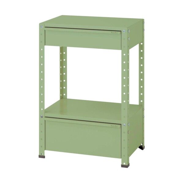 スペシャルワゴン 固定式 キャビネット深型1段×1個、超深型1段×1台グリーン W6-MBD-G 1点