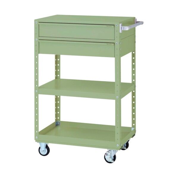 スペシャルワゴン 移動式 キャビネット深型1段×2個グリーン W7CSH-M2-G 1点