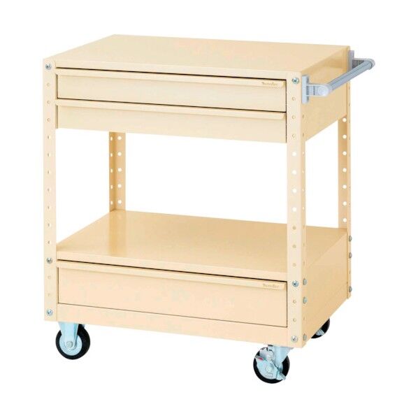 スペシャルワゴン 移動式 キャビネット浅型2段×1個、深型1段×1個アイボリー W7CU-SBM-IV 1点