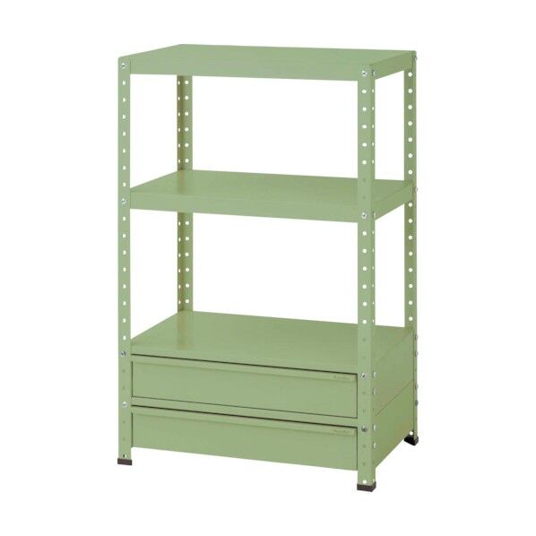 スペシャルワゴン 固定式 キャビネット深型1段×2個グリーン W7H-BM2-G 1点