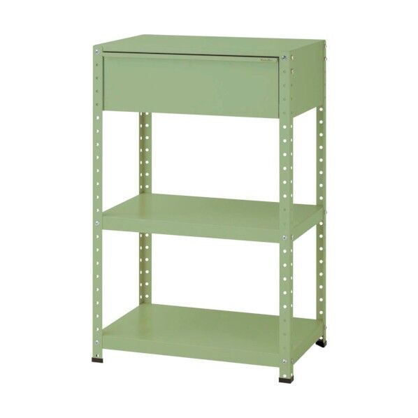 スペシャルワゴン 固定式 キャビネット超深型1段×1個グリーン W7H-D-G 1点