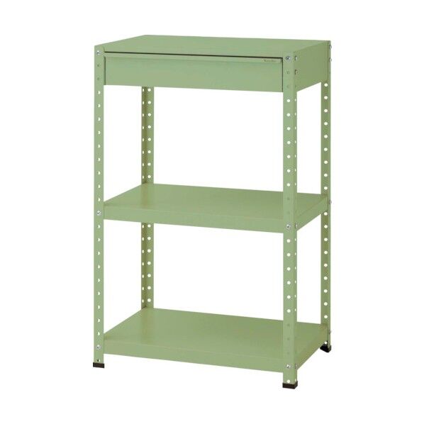 スペシャルワゴン 固定式 キャビネット深型1段×1個グリーン W7H-M-G 1点