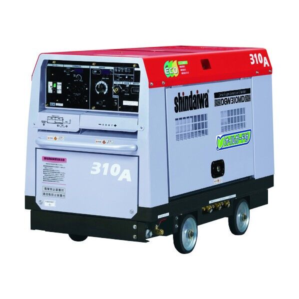 新ダイワ ディーゼルエンジン溶接機 ・兼発電機 310A 1人用 車輪付 DGW310MD-W 1個