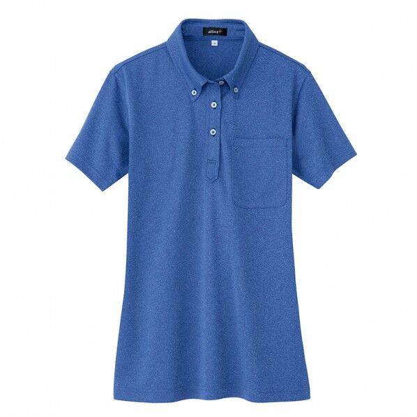 吸汗速乾半袖ボタンダウンポロシャツ（男女兼用） 006ブルー 5 10603 1点