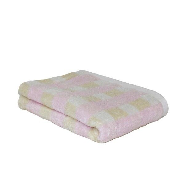  バスタオル めちゃふわチェック 約60×120cm ピンク BP426702 1個