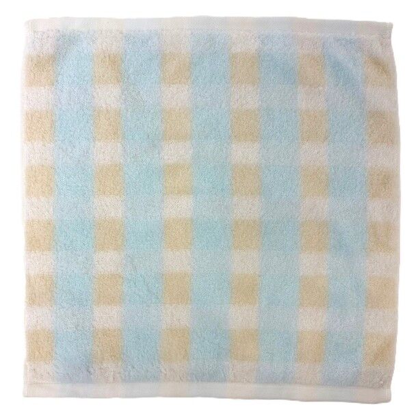  ウォッシュタオル めちゃふわチェック 約34×35cm ブルー WP426701 1個