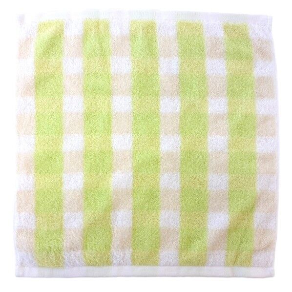  ウォッシュタオル めちゃふわチェック 約34×35cm グリーン WP426704 1個