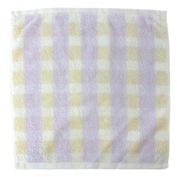 ウォッシュタオル めちゃふわチェック 約34×35cm パープル WP426705 1個