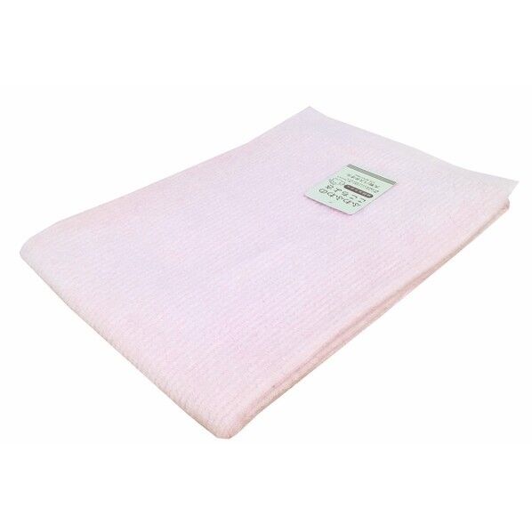  大判バスタオル あぜ織り リブカラー 約70×140cm ピンク LN601402 1個