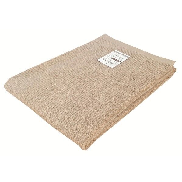 大判バスタオル あぜ織り リブカラー 約70×140cm ベージュ LN601428 1個