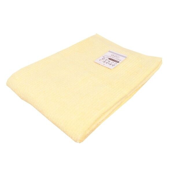 バスタオル あぜ織り リブカラー 約60×120cm イエロー BN601403 1個