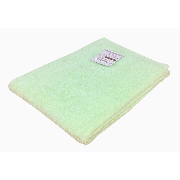 バスタオル あぜ織り リブカラー 約60×120cm グリーン BN601404 1個