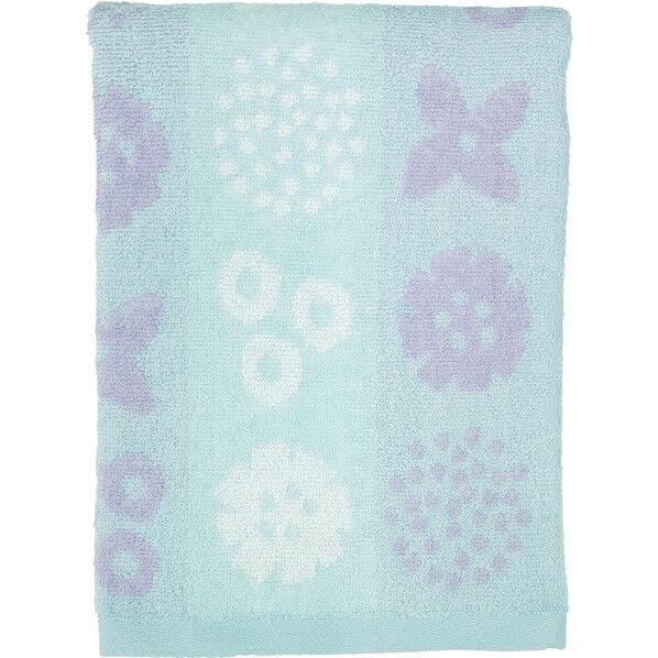 バスタオル モアシリーズ 約60×120cm フラワーブルー BO474701 1個