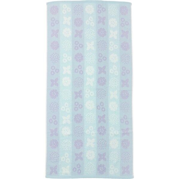  バスタオル モアシリーズ 約60×120cm フラワーブルー BO474701 1個