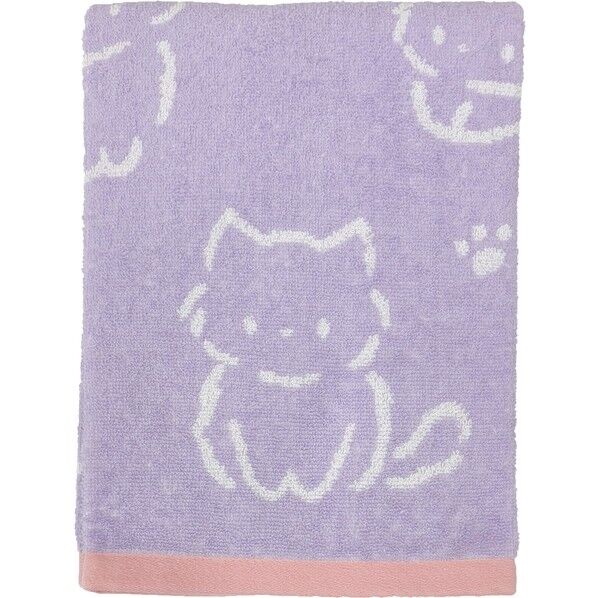  バスタオル モアシリーズ 約60×120cm キャットパープル BO474905 1個