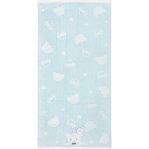 バスタオル スクールベア ブルー 約60×120cm 1枚 BO490501 1個