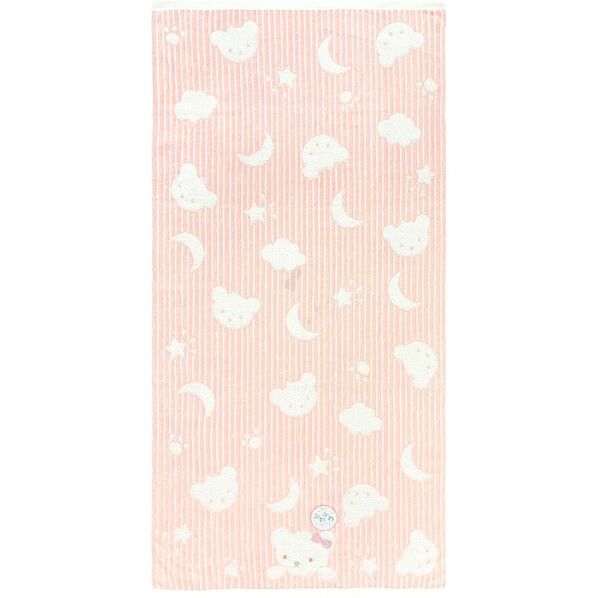 バスタオル スクールベア 約60×120cm ピンク BO490502 1個