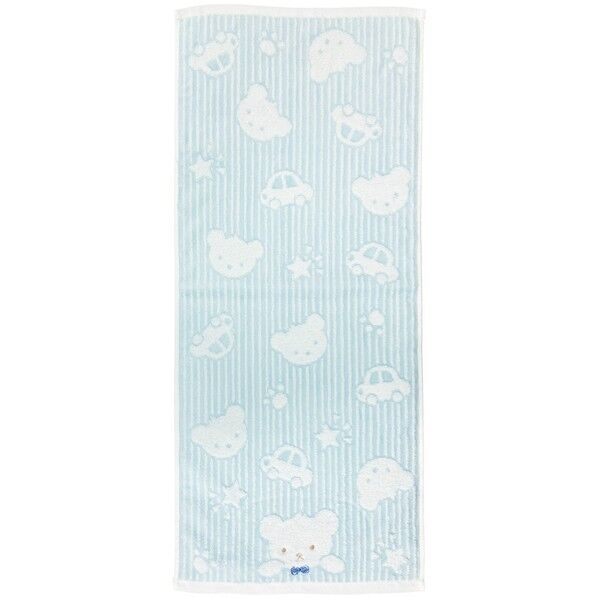 フェイスタオル スクールベア 約34×80cm ブルー FO490501 1個