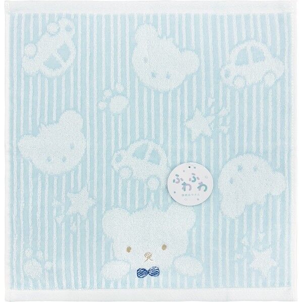 ウォッシュタオル スクールベア 約34×35cm ブルー WO490501 1個