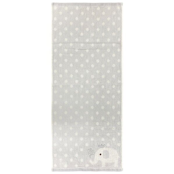  フェイスタオル ハーティーアニマル 約34×80cm ぞうグレー FO490629 1個