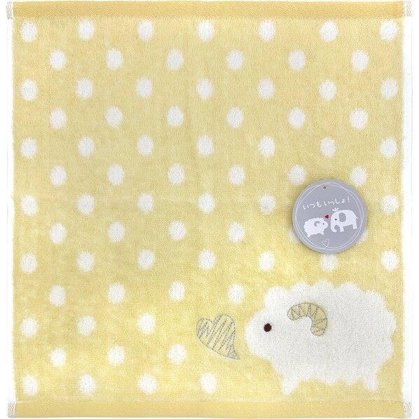  ウォッシュタオル ハーティーアニマル 約34×35cm ひつじベージュ WO490628 1個