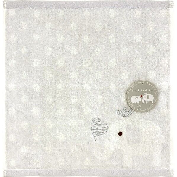  ウォッシュタオル ハーティーアニマル 約34×35cm ぞうグレー WO490629 1個