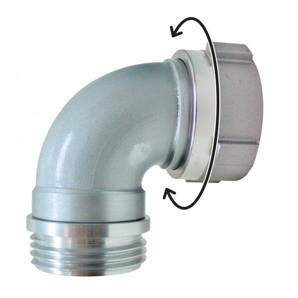 アルミ製 吸口媒介金具 ビッグマウス吸口スイベルエルボ スロッター 75Ax70° 15BSL7570A 1個