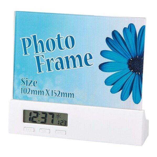 デジタル電波クロックフォトスタンドメニモ