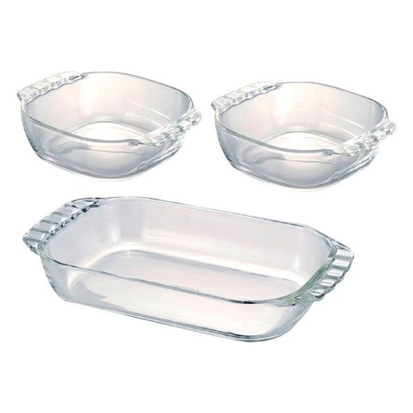 耐熱ガラス製トースター皿3個セット