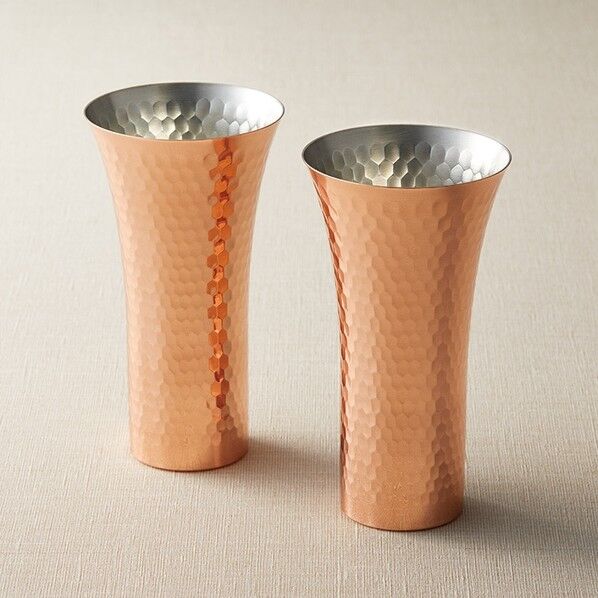 純銅ビアカップ 2PCセット 径80×150mm 1つ