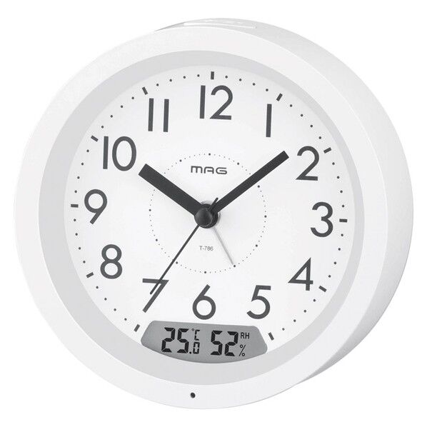 ノア精密 MAG自動点灯デジアナ目覚まし時計 レイ T-786 WH-Z 1個...