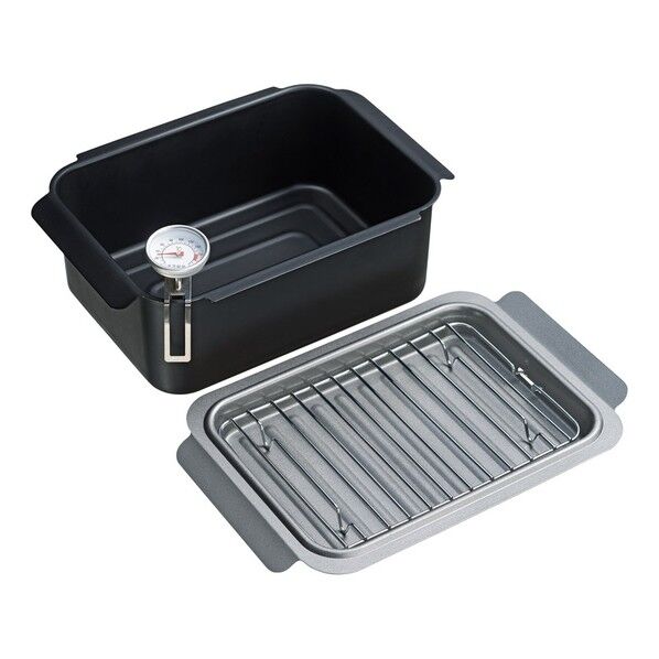 ポコ IH 角揚鍋W温度計 アミ