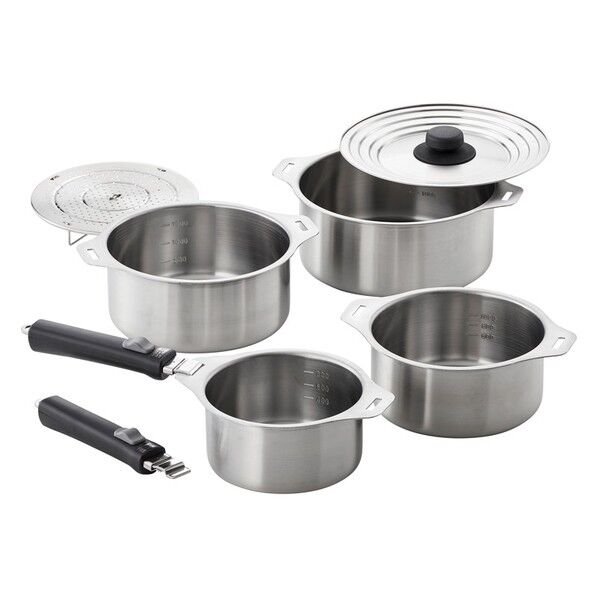 燕三 IH着脱式鍋4点セット(蒸し台付) EM-032 1点...