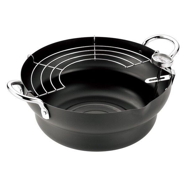 共柄天ぷら鍋24cm 温度計付