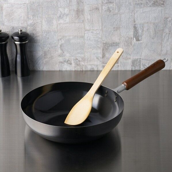 木柄いため鍋28cm 竹へら付