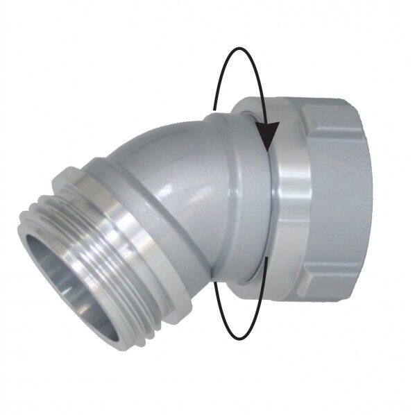 アルミ製 吸口媒介金具 吸口スイベルエルボ スロッター 75Ax45° 15SL7545A 1個