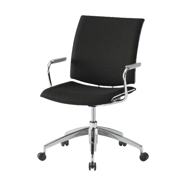 ミーティングチェア 5本脚肘付