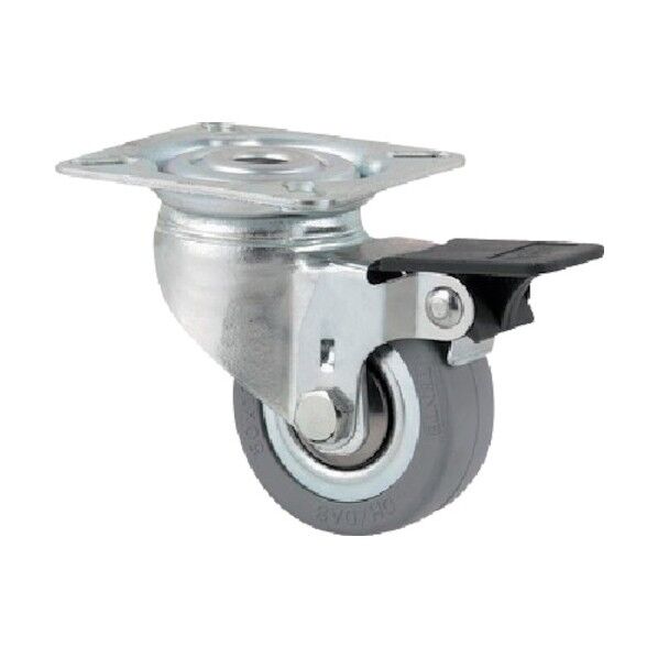 プレート式キャスター“AGILA”(タイヤ痕レスタイプ) φ50 自在式(ホイールロック付)