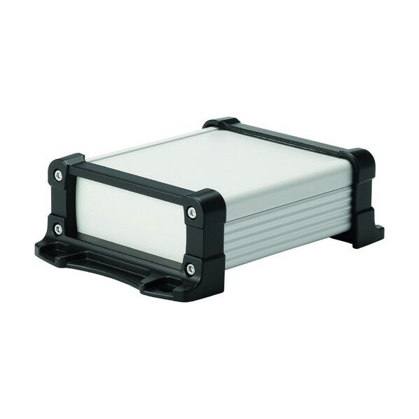 フランジ足付アルミケース EMCシールドタイプ シルバー/ブラック EXEF15-10-15SB 1点