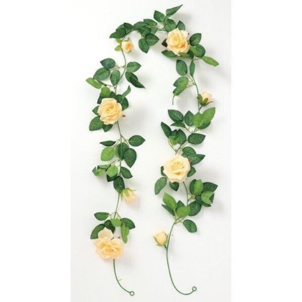 フェイクグリーン ガーランド バラ オレンジ