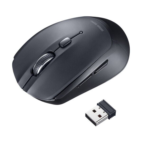 ワイヤレスブルーLEDマウス(5ボタン) MA-WB509BK 1個