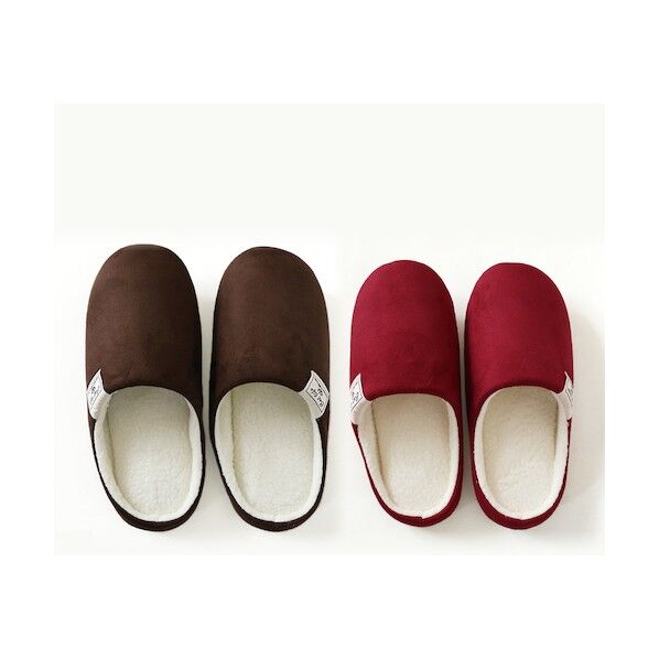 スエード調のルームスリッパ レッドM