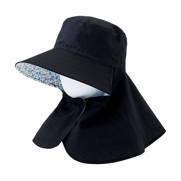 アイメディア 首までガード涼やかフラップ帽子 ブラック 1010065...