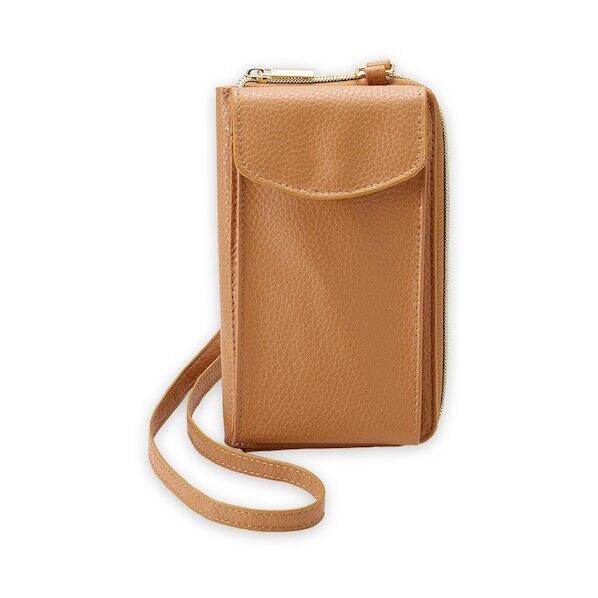 スマホショルダーポーチキャメル
