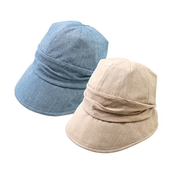 小顔魅せUVキャスケット帽子 ブルーグレL