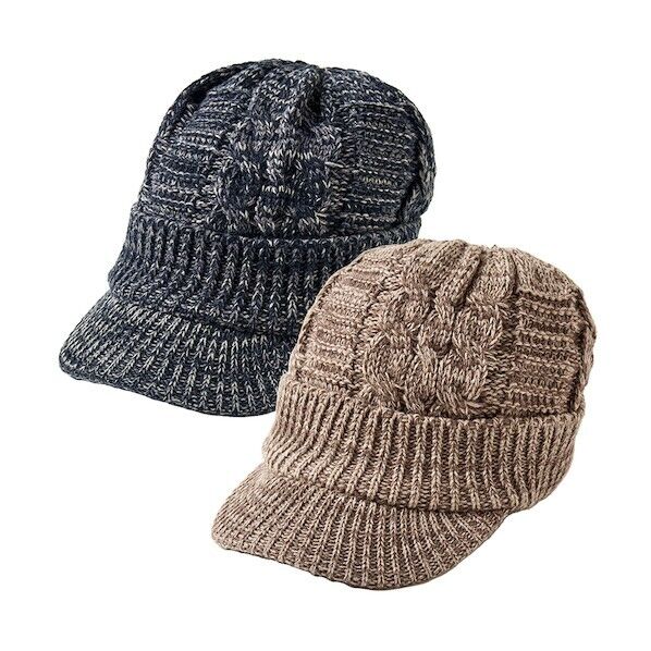 小顔魅せニットキャスケットダーク GRY