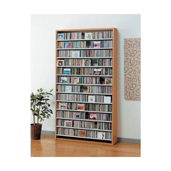 CDストッカー 109×26.5×197.5cm ナチュラル